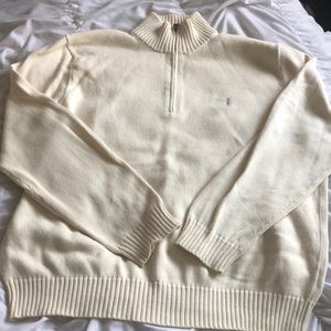 Cream colored Polo Ralph Lauren zip up sweater